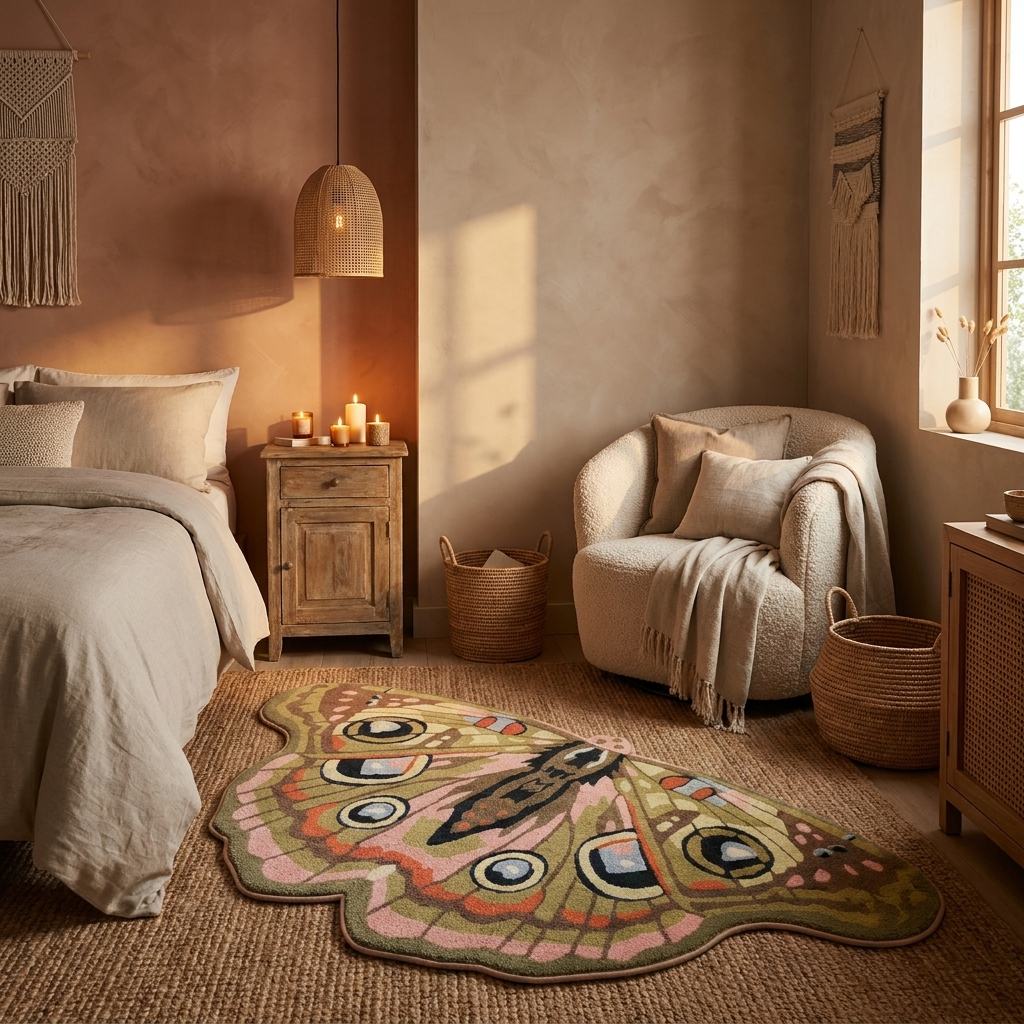 Butterfly-Shaped Plush Area Rug | Soft Non-Slip Carpet