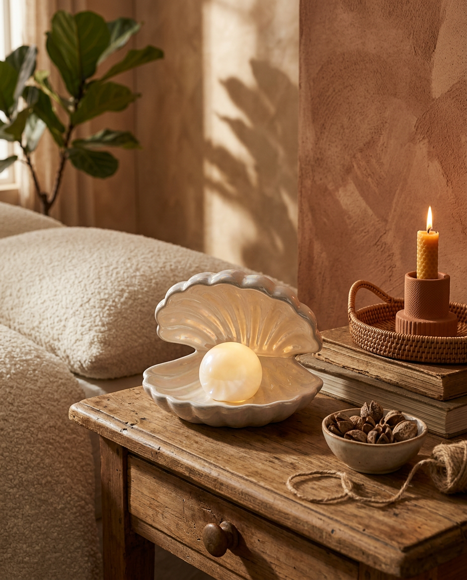 Shell Night Light | Whimsical LED Bedside Lamp for Bedroom & Dorm