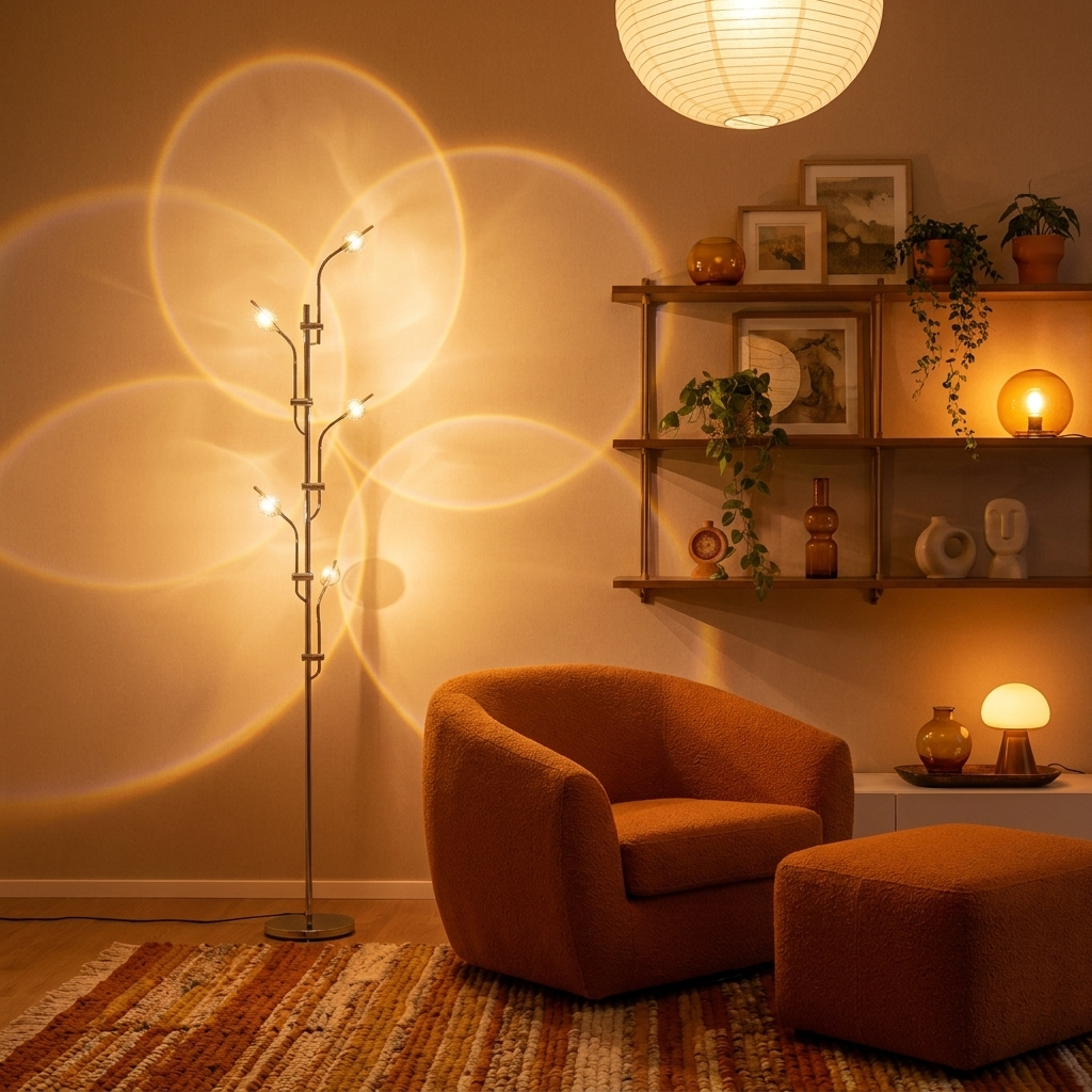 Rainbow LED Projection Floor Lamp | Nordic Luxury Arc Light