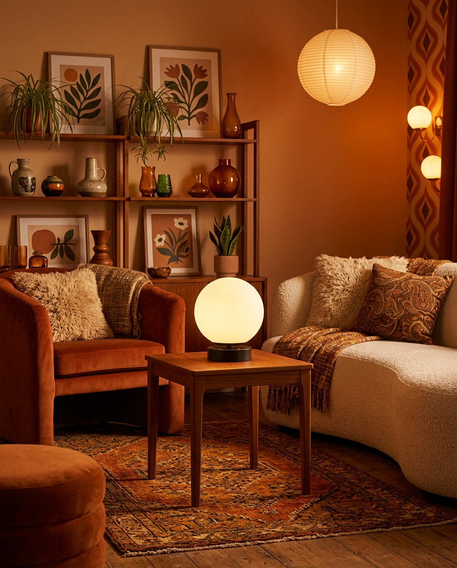 Cordless Glass Globe Table Lamp | Rechargeable LED Ambient Light for Bedroom, Living Room & Patio