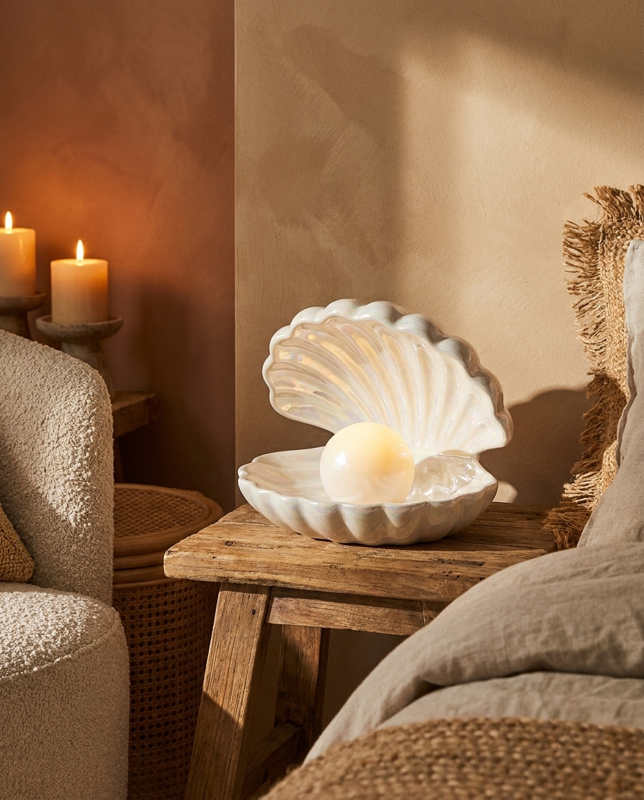 Shell Night Light | Whimsical LED Bedside Lamp for Bedroom & Dorm