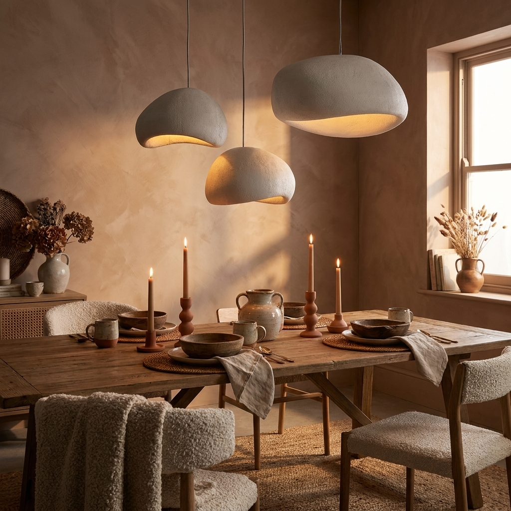 Nordic Wabi-Sabi Pendant Chandelier | Handknitted Polymer
