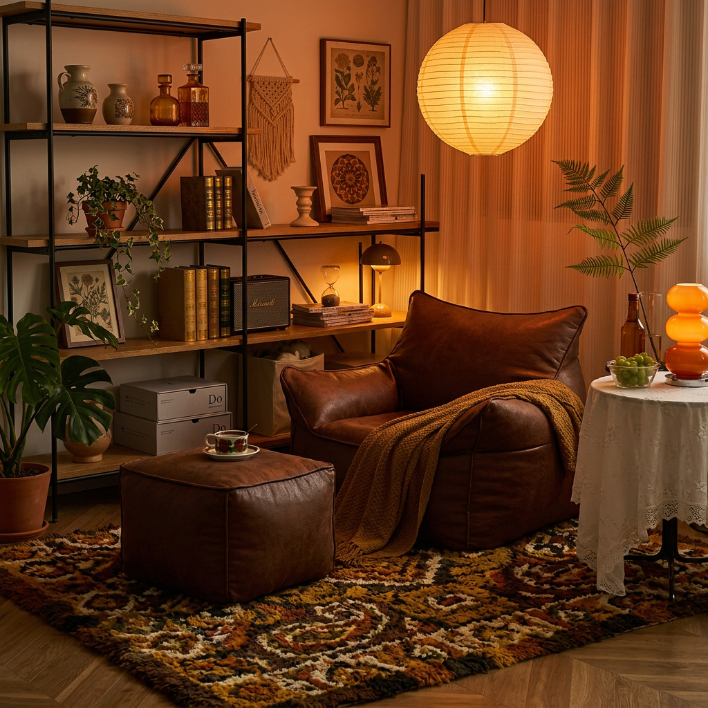 Momo Oversized Bean Bag Lounge Chair | Optional Ottoman