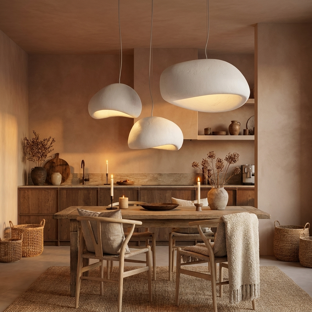 Nordic Wabi-Sabi Pendant Chandelier | Handknitted Polymer