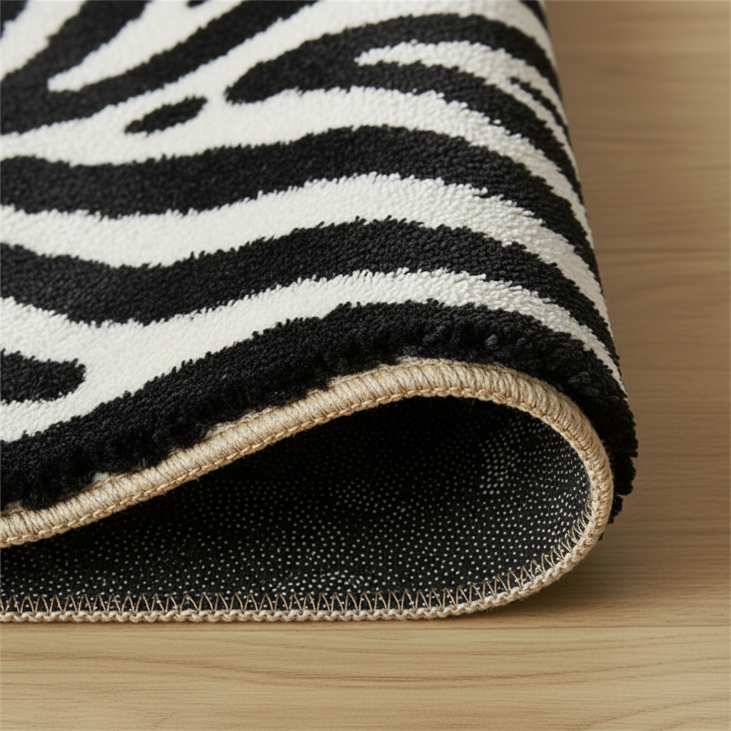 Black & White Zebra Rug | Plush Area Carpet for Living Room & Bedroom
